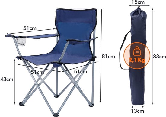 Skandika Tepsa Campingstoel - Campingstoel opvouwbaar - Kampeerstoel