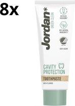 Jordan Tandpasta Green Clean Cavity Protection - 8 x 75 ml - Voordeelverpakking