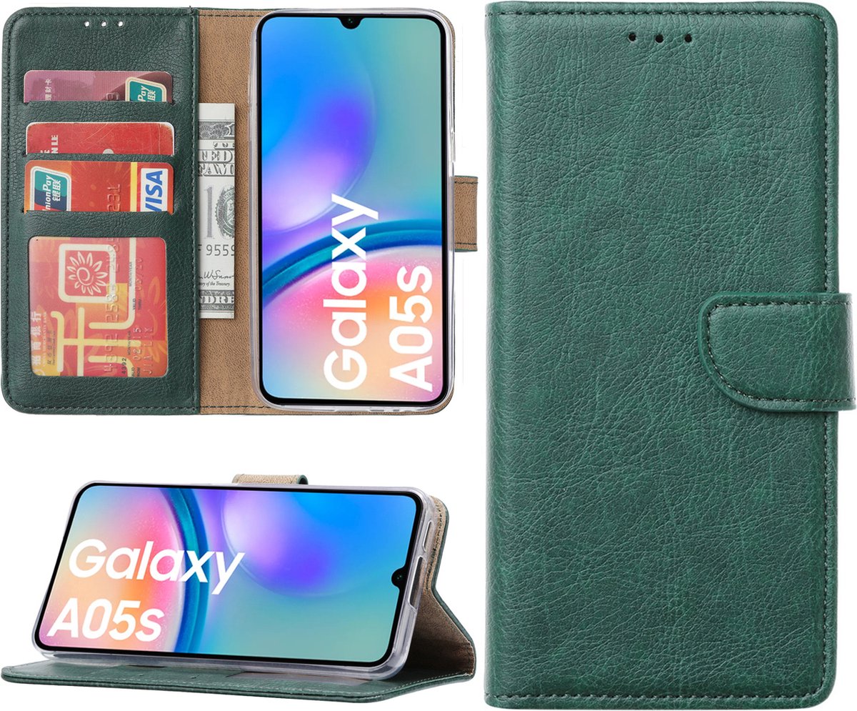 Arara Hoesje geschikt voor Samsung Galaxy A05s hoesje - Bookcase met pasjeshouder - Groen
