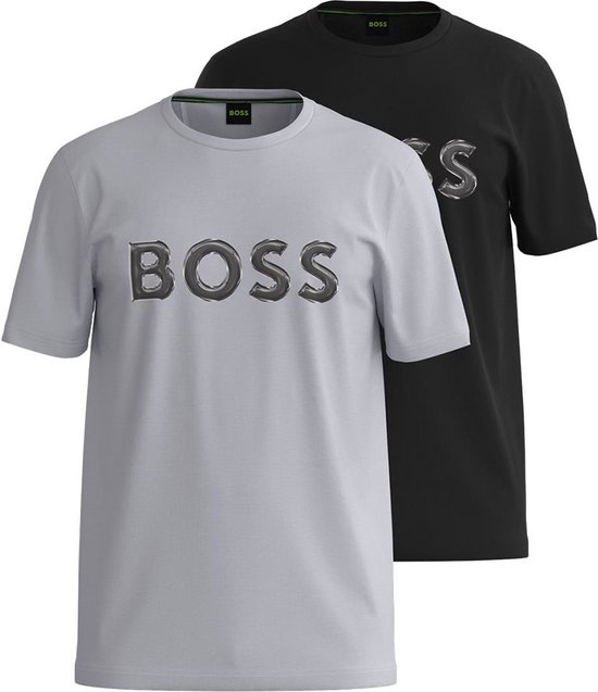 Boss 10194355 T-shirt Met Korte Mouwen 2 Eenheden Grijs XL Man