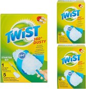 Twist Duster - Stofmop 360° Dusty - 1 Steel + 25 stofdoeken - Vangt stof als een magneet