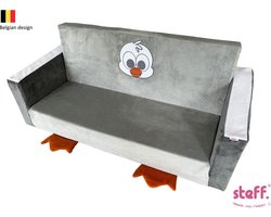 Steff - Pinguïn - Uitklapbare kinderzetel - Kinderfauteuil - voor 2 kindjes - 1 tot 3 jaar - zachte pluche