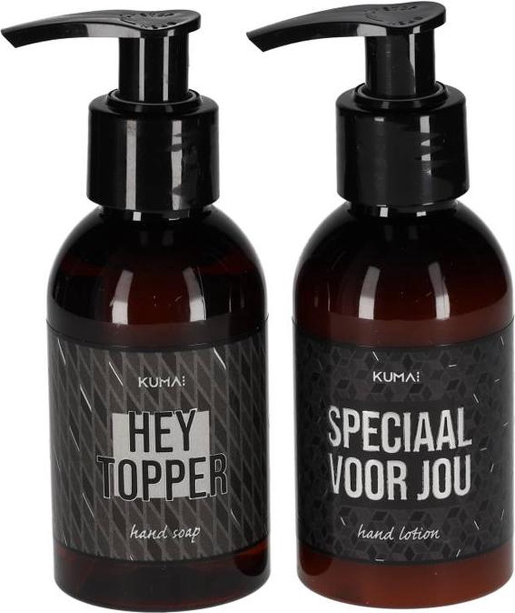 Goedkoopste KUMAI - Giftset Hey Topper/Speciaal voor jou - handzeep en handlotion - 100 ml - zwart