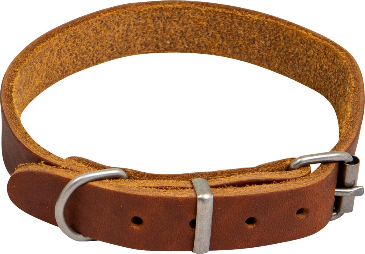 Animal Boulevard Ab30057 - Hals- En Leibanden - Hond - Ab Country Leather Halsband Cognac-22mmx44-56cm - Maat: 22mmx44-56cm - 205306