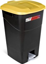 Afvalcontainer "JAUNE" 60 litres à pédale, fond noir et couvercle jaune