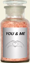 Badzout met Etiket: you & me - Origineel Valentijn Cadeau - makeyour.com - Premium Badzout - makeyour.com