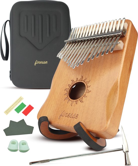 Foto: Finesse kalimba met standaard hoes accessoires duimpiano kalimba muziekinstrument