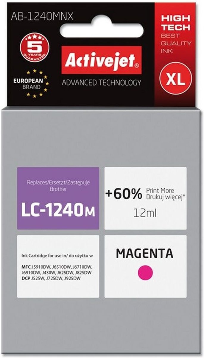 Originele inkt cartridge Activejet AB-1240MNX Magenta