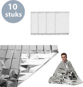 ForDig Nooddeken (10 stuks) - Reddingsdeken - Isolatiedeken - 160 x 210 - PET - Aluminium - Zilver