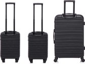 BlockTravel kofferset 3 delig ABS ruimbagage en handbagage 29 29 en 74 liter - inbouw TSA slot - zwart