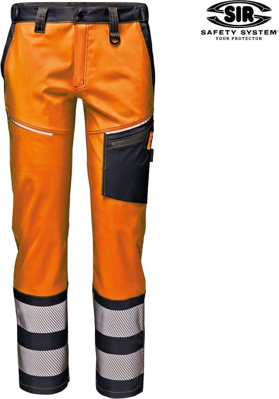 Hi-Vis veiligheidsbroek voor werkkleding, waterdichte regenbroek voor heren en dames, hoge zichtbaarheidsbroek met reflecterende band, Geel, L