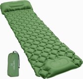 Bastix - Isomat, zelfopblazend, camping, ultralicht opblaasbaar luchtmatras met voetdrukpomp, opvouwbare campingmat, kleine verpakkingsmaat voor wandelen, trekking, groen