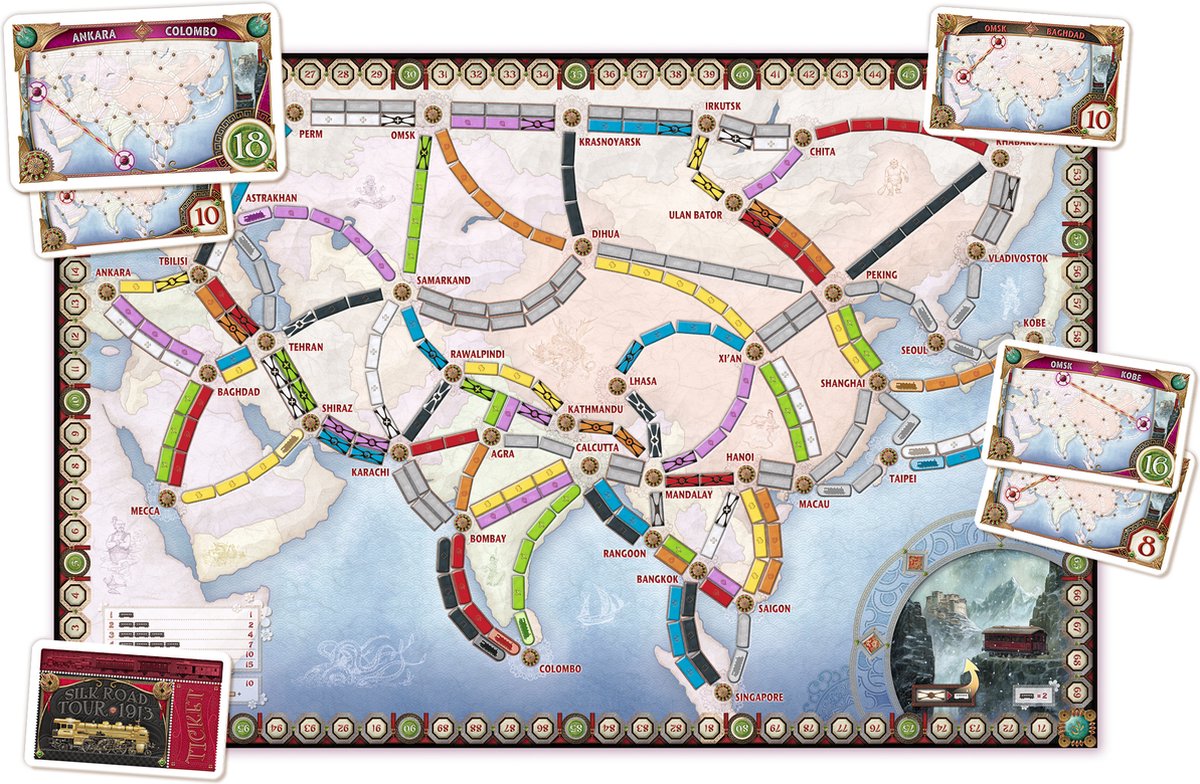 Ticket to Ride Asia - Uitbreiding - Bordspel - 6 Spelers — afbeelding 7