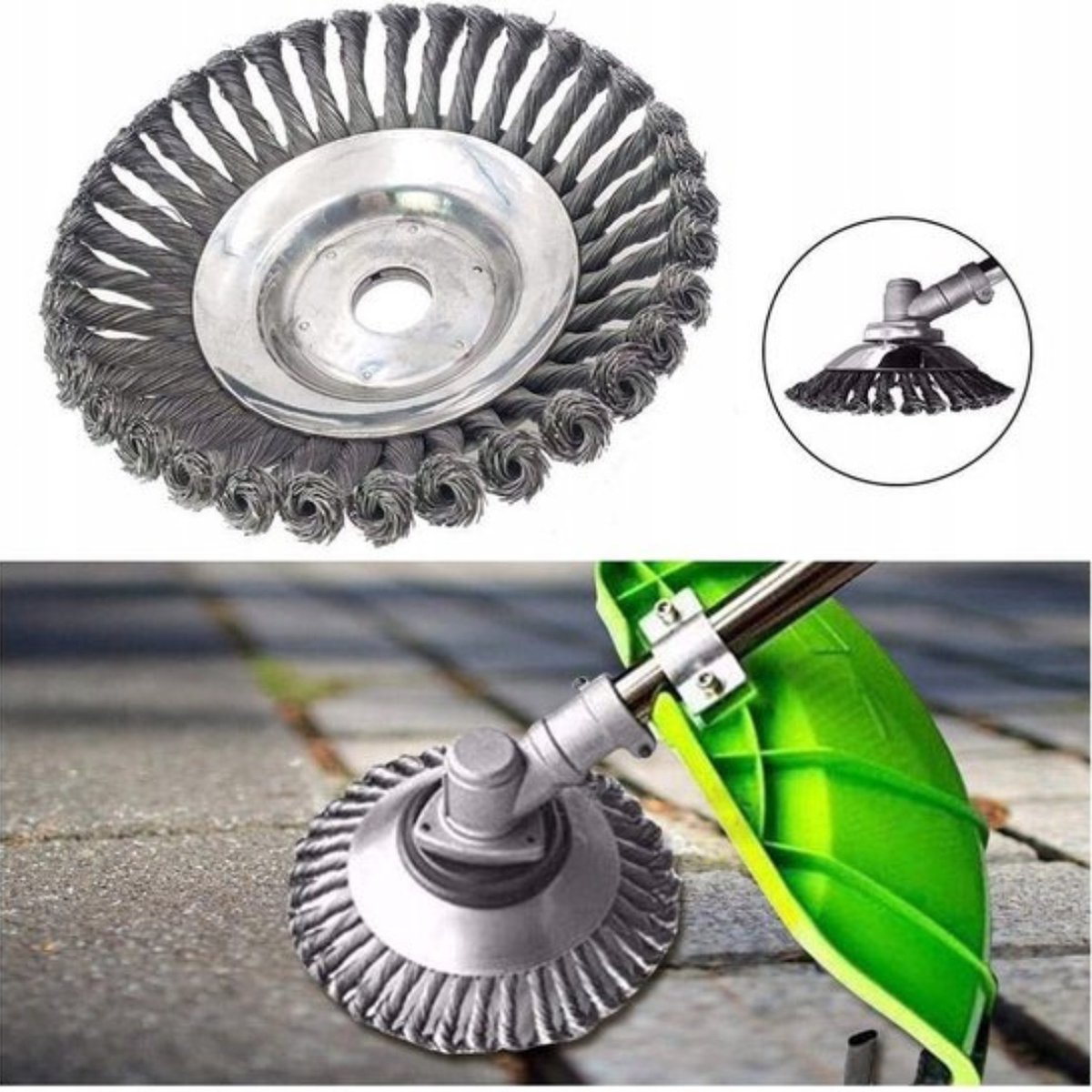 Onkruidborstel voor Bosmaaier Electrisch Voegenborstel Grastrimmer Universeel 15cm