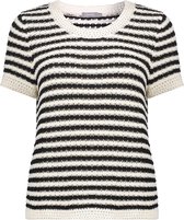 Geisha T-shirt Gehaakt Tshirt 44302 10 Black/white Dames Maat - XL
