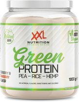XXL Nutrition - Green Protein - Vegan Protein, Vegan Eiwitpoeder - Elderberry & Strawberry - 1000 Gram
