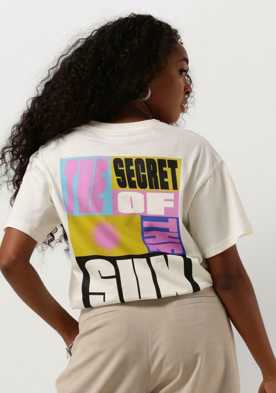 Colourful Rebel Secret Sun Loosefit Tee T-shirts & T-shirts Femme - Chemise - Wit - Taille L