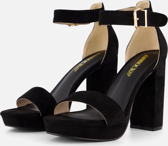 Ann Rocks Sandalen met hak zwart Textiel Maat 41 bol