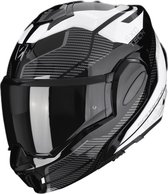 Scorpion EXO-TECH EVO ANIMO Black-White - ECE goedkeuring - Maat XXL - Systeemhelmen - Scooter helm - Motorhelm - Zwart - ECE 22.06 goedgekeurd