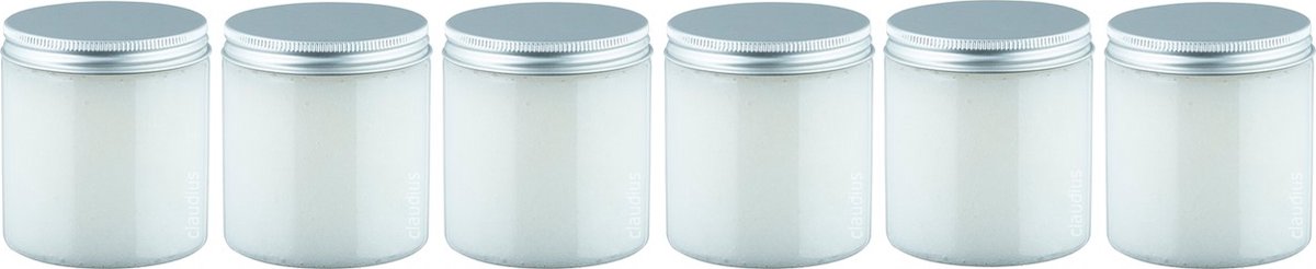 Goedkoopste Luxe Verzorgende Bodyscrub-Gel Berken - 400 gram - Pot met aluminium deksel - set van 6 stuks - Hydraterende Lichaamsscrub