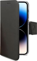 Celly Wally Case voor iphone 14 Pro Black - Kart en Geldzak, Standfunctie, Flap met magnetische sluiting, Camera en flitslicht achteropening