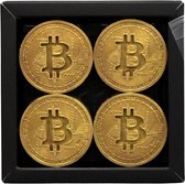 Bitcoin munten chocolade goud 4 stuks | Bitcoin munten GOUD | 4 stuks | MELK | Lindy's Patisserie