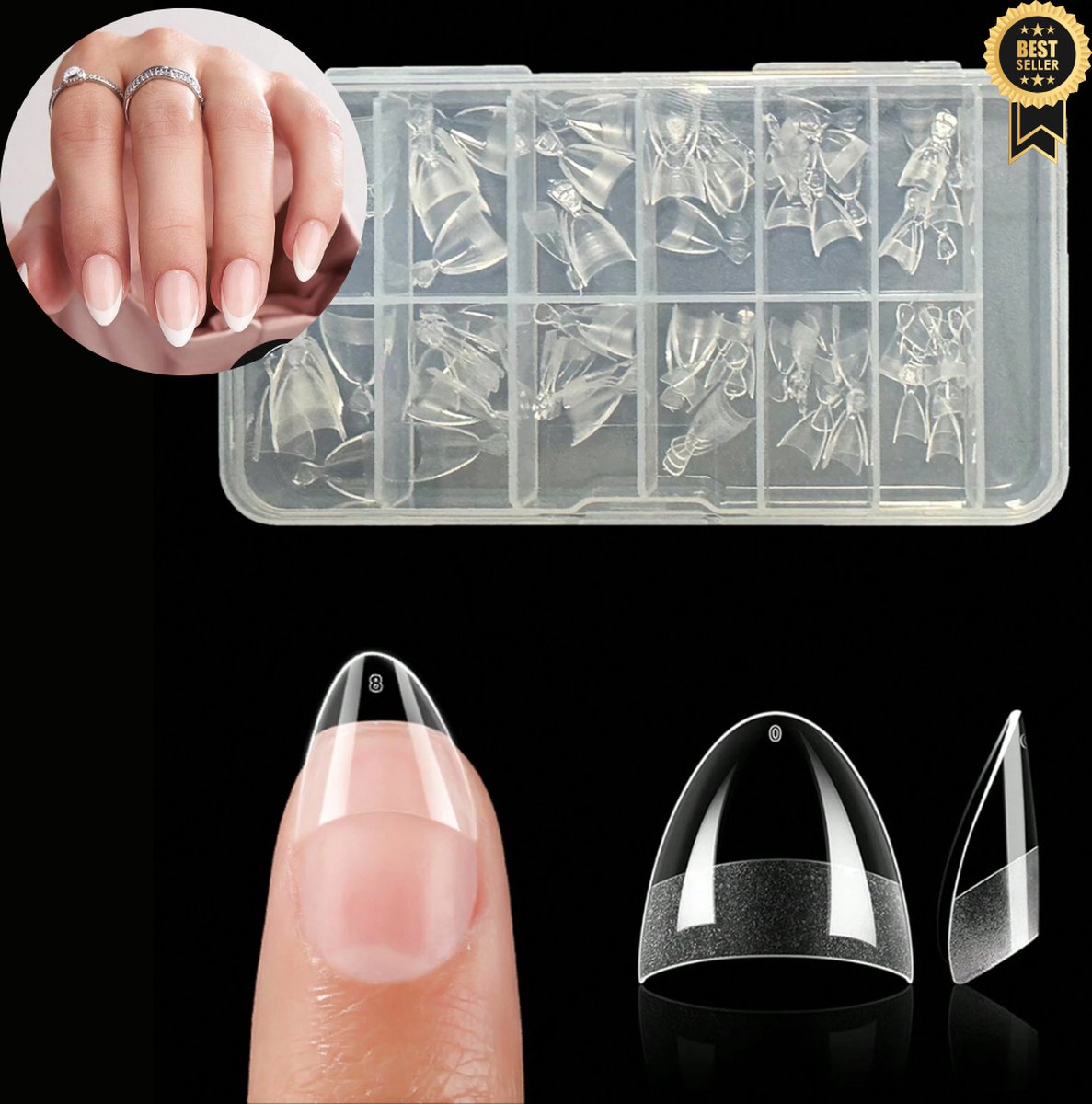 Goedkoopste GUAPÀ® Nageltips Transparant 120 pcs | Plaknagels | Nepnagels | Nagelverlenging Acryl en Gel | BIAB | C Curve Nails | 120 pcs Transparant False Nails