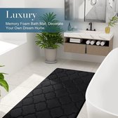 Memory Foam Badkamermat, antislip, zachte badmat, absorberende badmat, wasbaar, onderhoudsarm, 50 x 80 cm, zwart