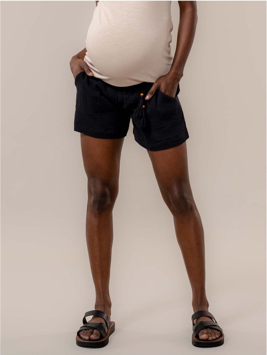 Prénatal zwangerschapsshort - Zwangerschapskleding - Black - Maat XL