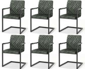 Chaise de salle à manger Luca - lot de 6 - Velours Vert