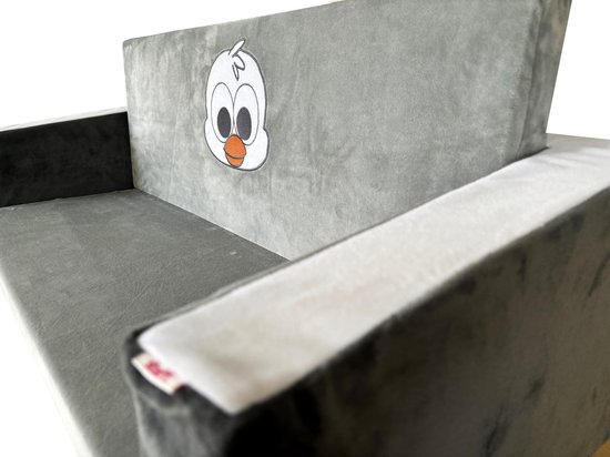 Stefano fashion - Pinguïn - Uitklapbare kinderzetel - Kinderfauteuil - voor 2 kindjes - 1 tot 3 jaar - zachte pluche van Stefano Fashion — afbeelding 3