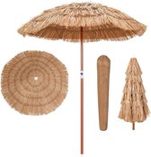 Parasol Hawaii, parasol de plage en paille 175 cm, parasol de balcon inclinable et réglable en hauteur, parasol de jardin avec sac de transport, parasol de plage de balcon, parasol en raphia, parasol hawaïen, protection UV