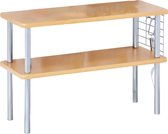 Kesper Keuken aanrecht etagiere - 2 niveaus - hout/metaal - rekje/organizer - 55 x 20 x 38 cm - beige - verhoger