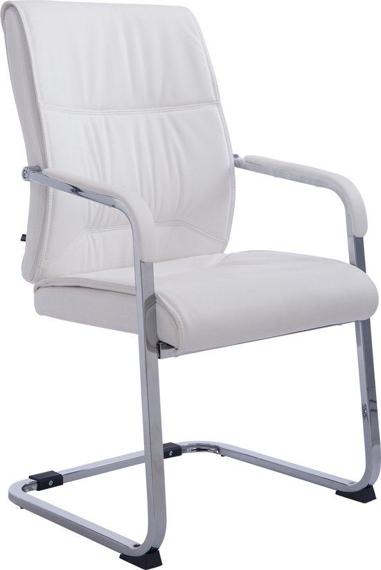 CLP XXL Anubis Bezoekersstoel - Met armleuning - Eetkamerstoel - Kunstleer - wit