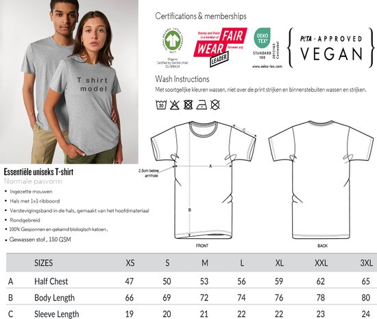 T-Shirt Homme et Femme - Motocycliste - Born To Ride - Zwart - S