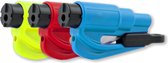 Andyou 3-pack sleutelhanger - 3-in-1 sleutelhanger - breekbaar raam - mini raambrekerhamer - rood+geel+blauw