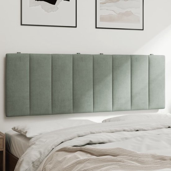 vidaXL-Coussin de tête de lit-120-cm-velours-gris clair