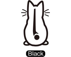 Auto sticker katten staart ruitenwisser - Ruitenwisser Sticker - 32x20CM - Zwart