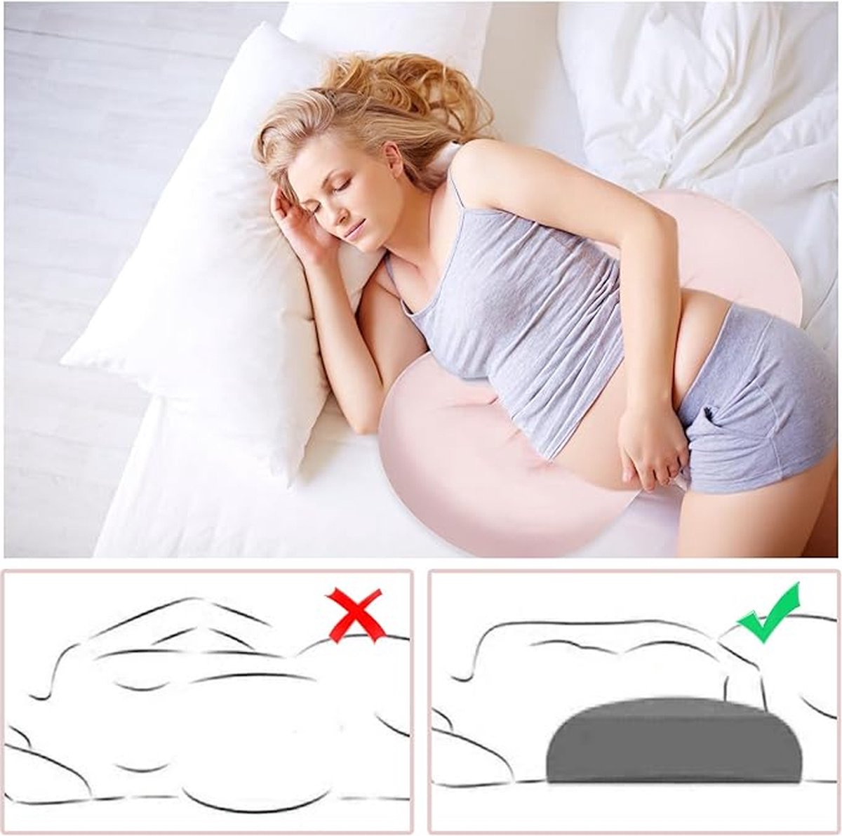 Goedkoopste Borstvoedingskussen,zijslaapkussen, Katoen -pregnancy pillow, support pillow