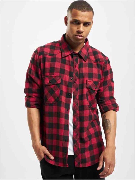 DEF - Maxim Overhemd - S - Rood/Zwart