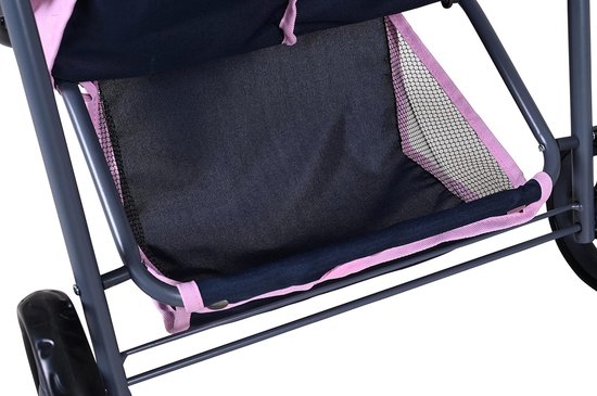 twee poppenwagen Duo - Marine Roze Beer — afbeelding 5