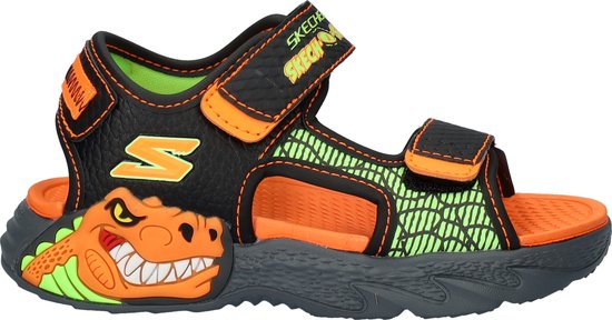 Skechers Creature-Splash Jongens Sandalen - Zwart/Oranje - Maat 29