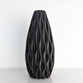 Dastium Home - Vaas Lisanne - Mat Zwart - 50 cm - Vaas voor zijdebloemen - Woonaccessoires voor droogbloemen