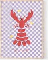 Bon Appetit Lobster Poster - Wallified - Tekst - Zwart Wit - Poster - Wall-Art - Woondecoratie - Kunst - Posters