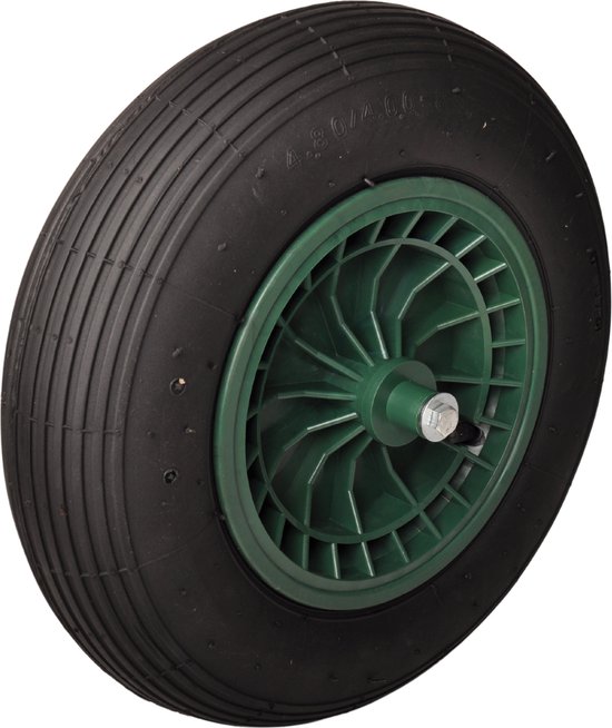 Kruiwagenwiel - 4.00-8 - luchtband en kunststof velg - 250 kg maximale belasting - 20 mm asgat/naafdiameter - inclusief rollager van HBM — afbeelding 2