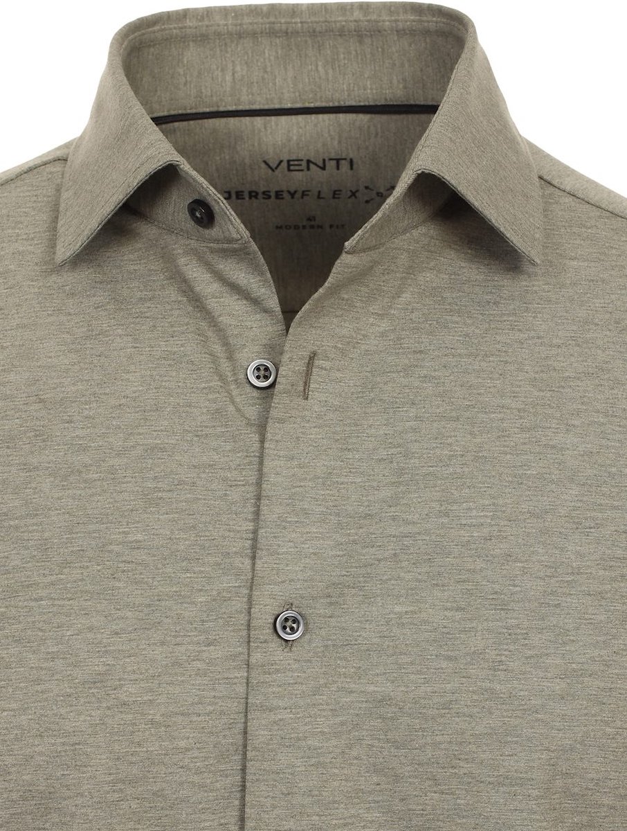 Venti Groen Jerseyflex Overhemd Modern Fit 123963800-300 - XXL