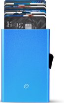 C-secure XL pasjeshouder - 8 tot 12 pasjes - aluminium creditcardhouder antiskim - voor mannen en vrouwen - RFID (blauw)