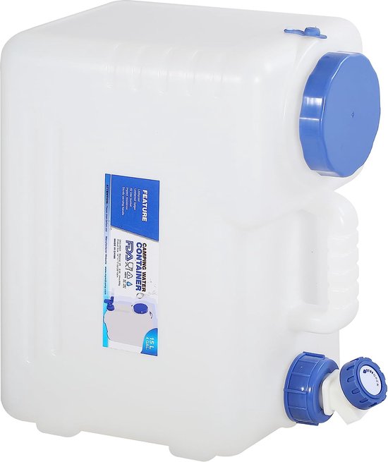Redcliffs jerrycan/watertank met kraan - opvouwbaar - 13 liter - outdoor/kamperen - Jerrycan