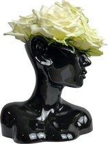 Vase Zwart - Vase Visage - Vase en Céramique - Vase en Céramique Noire