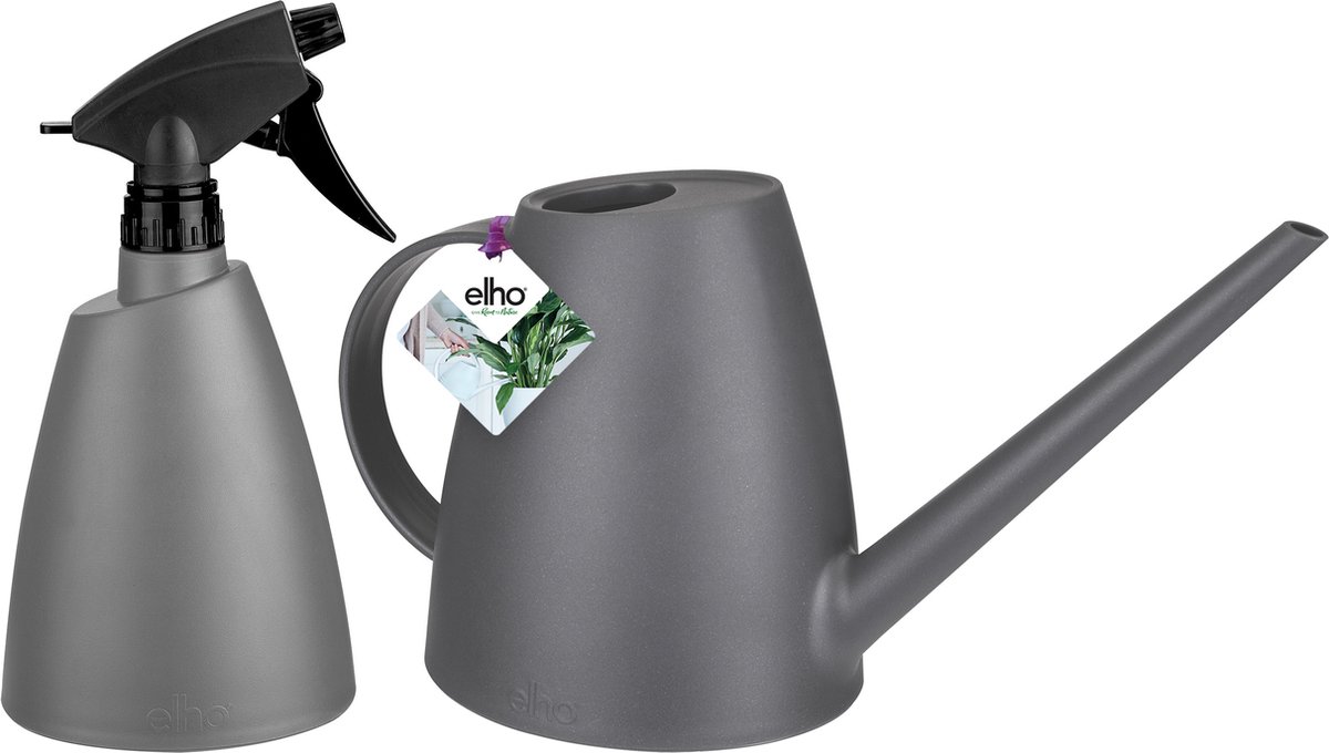 Elho Brussels Gieter en Sprayer - Set met Gieter en Plantenspuit - 100% Recyclebaar - Antraciet